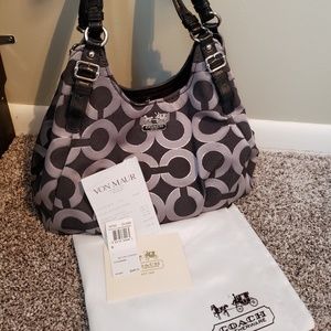 Coach Maggie Purse, Black/Silver